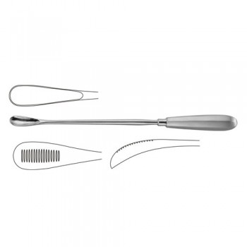 Cuzzi Placenta Scoop Blunt - Back Side Serrated Stainless Steel